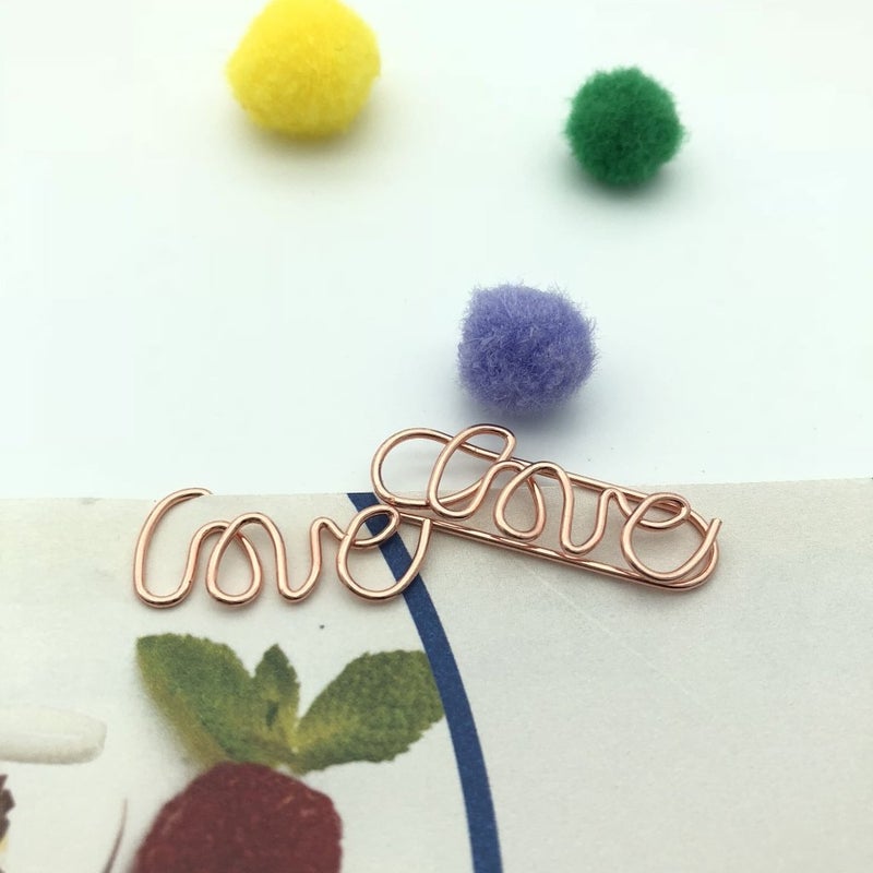 JANOU Love Paper Clips Metal Card File Note Clips for Office School Wedding Decoration Pack 20pcs - Image 5